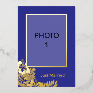 Add Photos Wedding Just Married Announcement Card