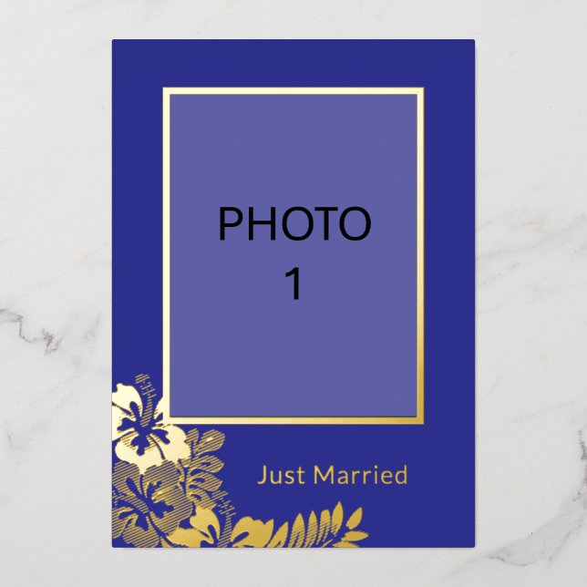 Add Photos Wedding Just Married Announcement Card (Front)