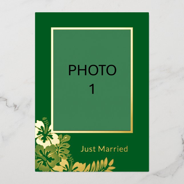 Add Photos Wedding Just Married Announcement Card (Front)