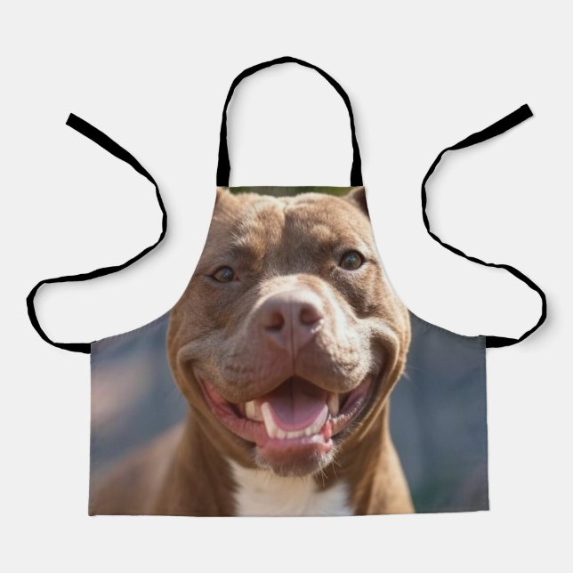 Add Pit Bull Photo Customize Apron (Front)