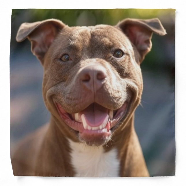Add Pit Bull Photo Customize Bandana (Front)
