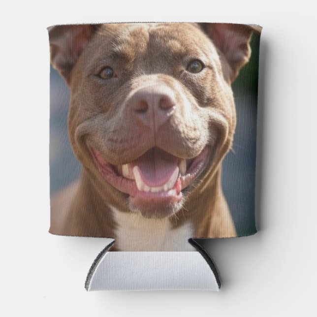 Add Pit Bull Photo Customize Can Cooler (Front)