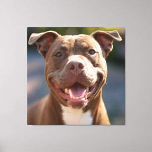 Add Pit Bull Photo Customize Canvas Print