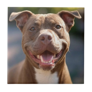Add Pit Bull Photo Customize Ceramic Tile