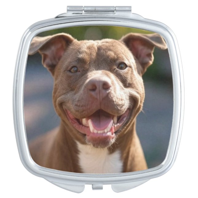 Add Pit Bull Photo Customize Compact Mirror (Front)