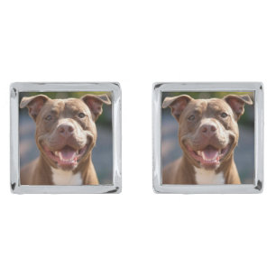 Add Pit Bull Photo Customize Cufflinks