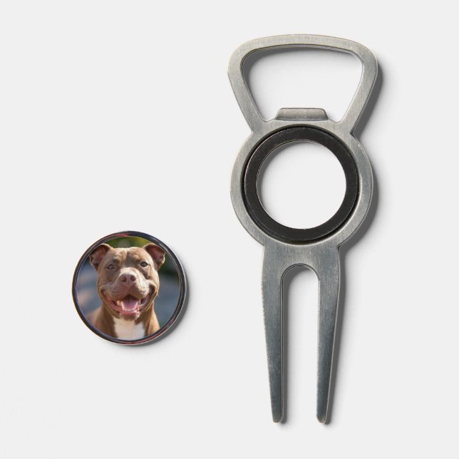Add Pit Bull Photo Customize Divot Tool (Front (Open))