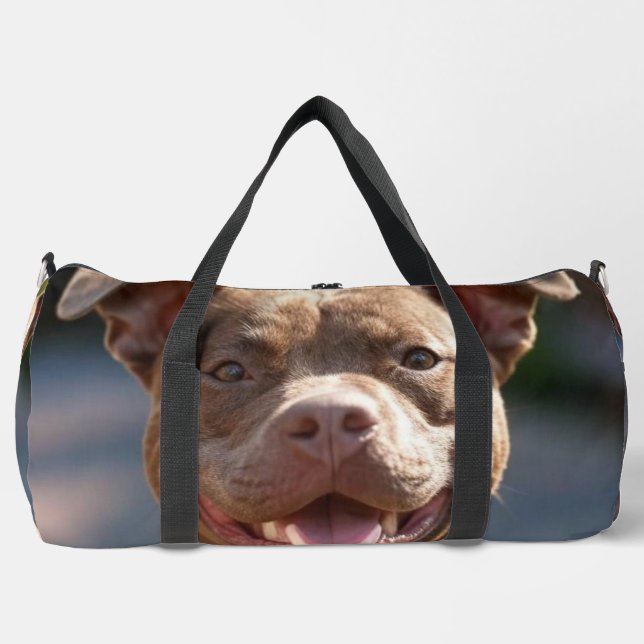 Add Pit Bull Photo Customize Duffle Bag (Front)