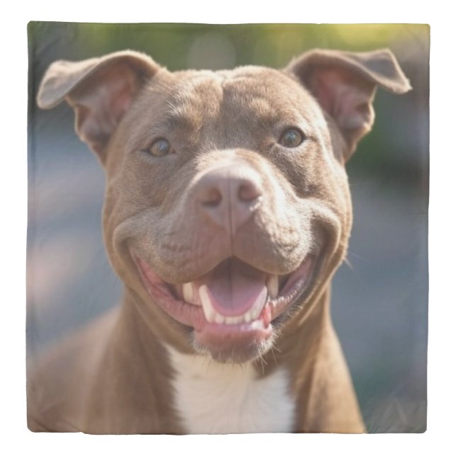 Add Pit Bull Photo Customize Duvet Cover (Front)
