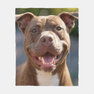 Add Pit Bull Photo Customize Fleece Blanket