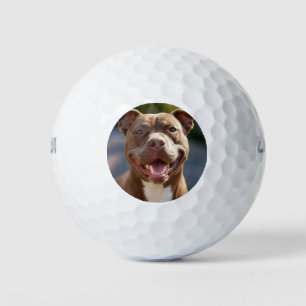 Add Pit Bull Photo Customize Golf Balls