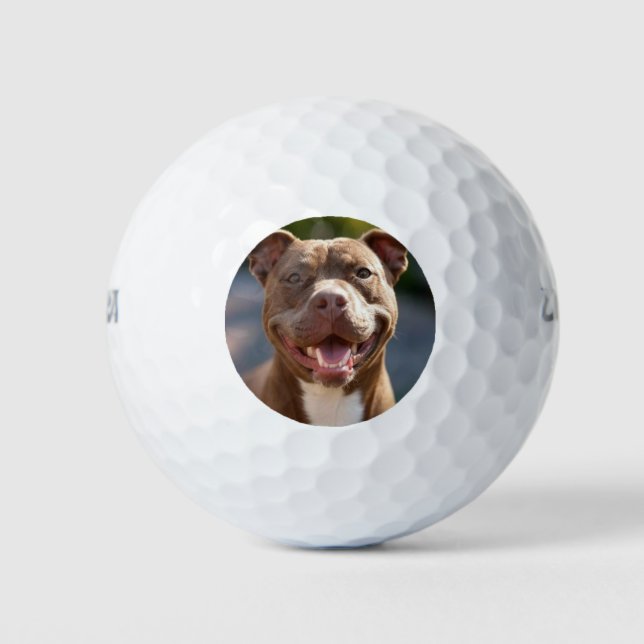 Add Pit Bull Photo Customize Golf Balls (Front)