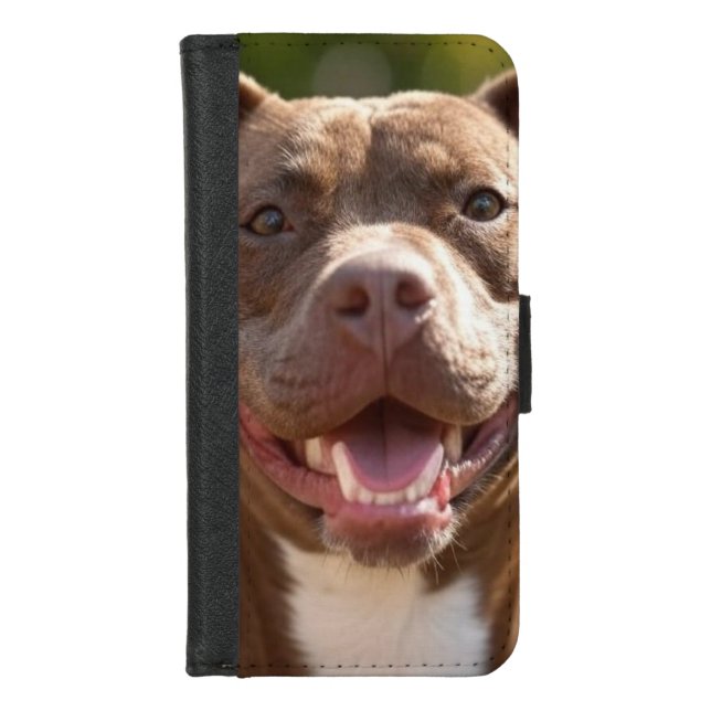 Add Pit Bull Photo Customize iPhone Wallet Case (Front)
