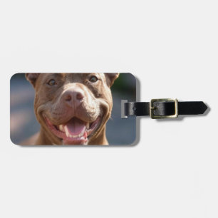 Add Pit Bull Photo Customize Luggage Tag