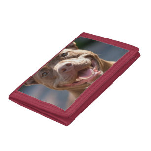 Add Pit Bull Photo Customize Trifold Wallet