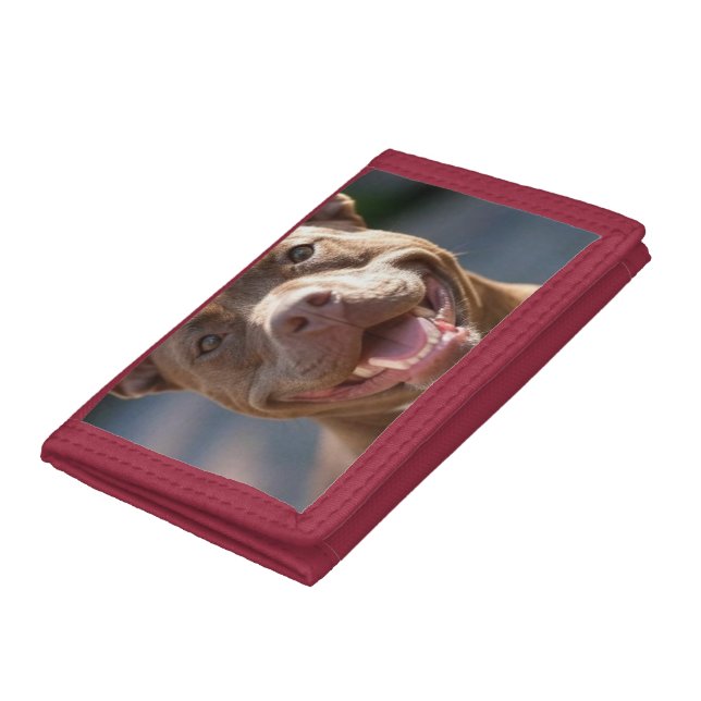 Add Pit Bull Photo Customize Trifold Wallet (Bottom)