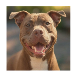 Add Pit Bull Photo Customize Wood Wall Art