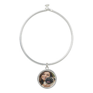 Add Pug Photo Personalize Customize Bangle Bracelet