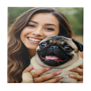 Add Pug Photo Personalize Customize Ceramic Tile