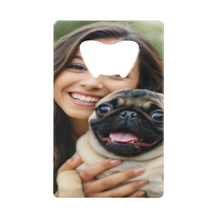 Add Pug Photo Personalize Customize Credit Card Bottle Opener