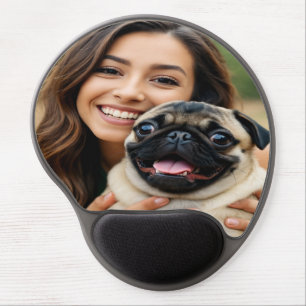Add Pug Photo Personalize Customize Gel Mouse Pad