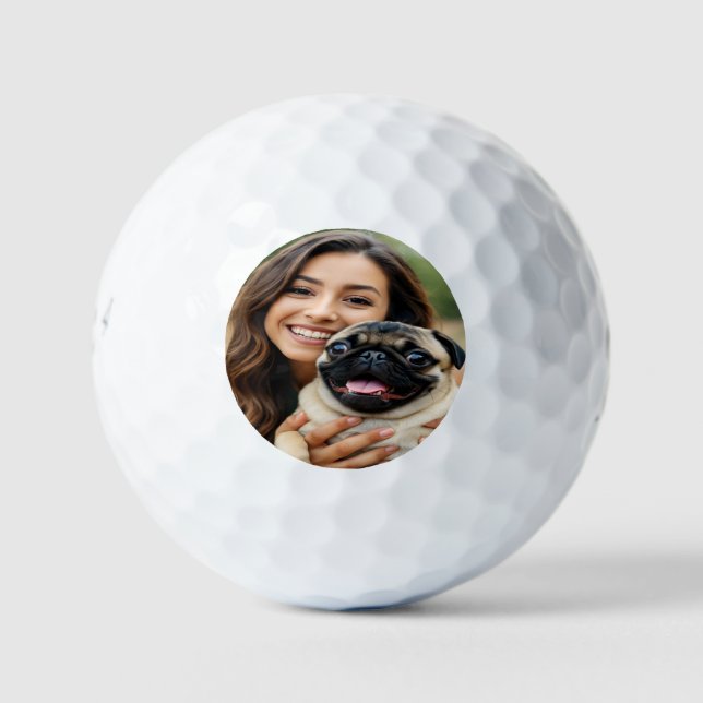 Add Pug Photo Personalize Customize Golf Balls (Front)