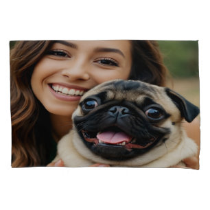 Add Pug Photo Personalize Customize Pillow Case