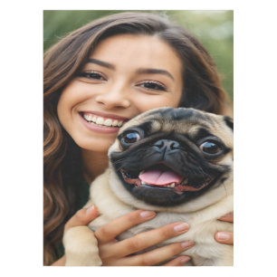 Add Pug Photo Personalize Customize Tablecloth