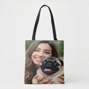 Add Pug Photo Personalize Customize Tote Bag