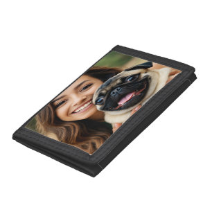 Add Pug Photo Personalize Customize Tri-fold Wallet