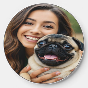 Add Pug Photo Personalize Customize Wireless Charger