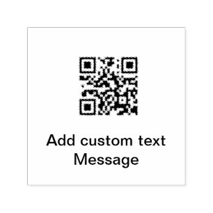 Add Q R code add name texture message simple minim Self-inking Stamp