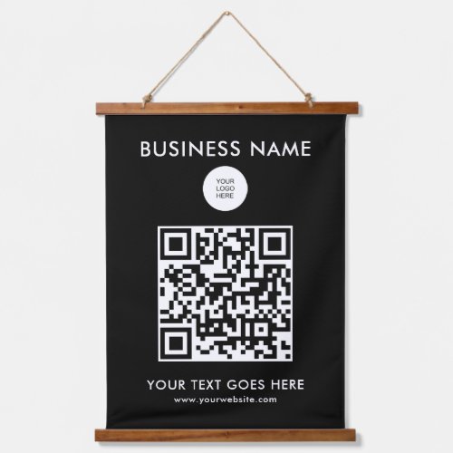 Add QR Code Business Company Logo Text Customer Hanging Tapestry