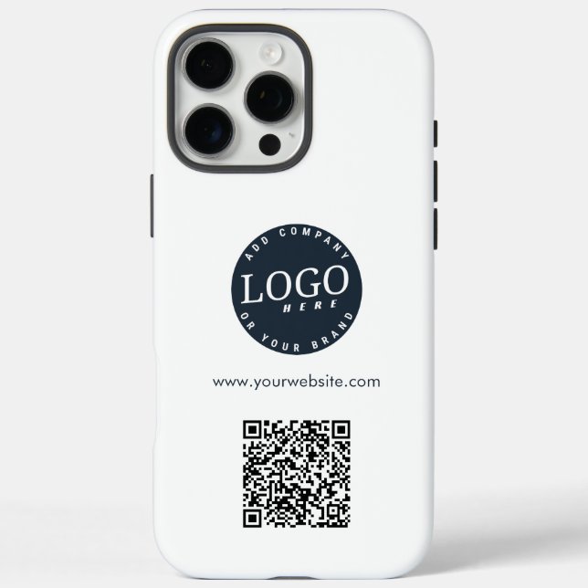 Add QR Code Business Logo and Website Modern Case-Mate iPhone Case (Back)