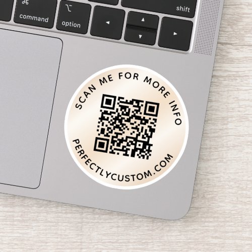 Add QR code Scan me for more info ivory gradient Sticker