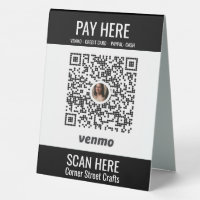 Add QR Code Trade Show Booth Display Venmo Table Tent Sign