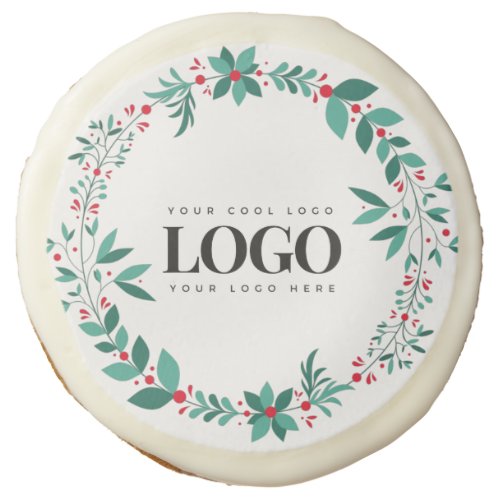 Add Rectangle Business Logo Simple Xmas Wreath  Sugar Cookie