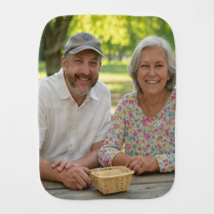Add Retired Photo Customize Baby Burp Cloth