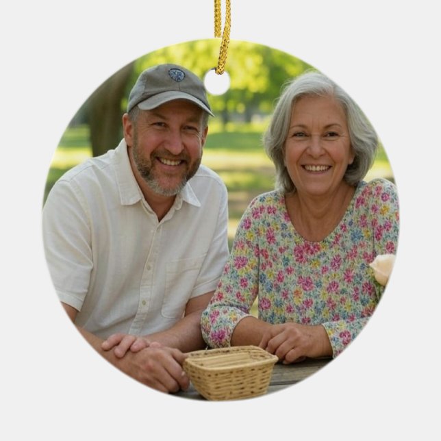 Add Retired Photo Customize Ceramic Ornament (Front)