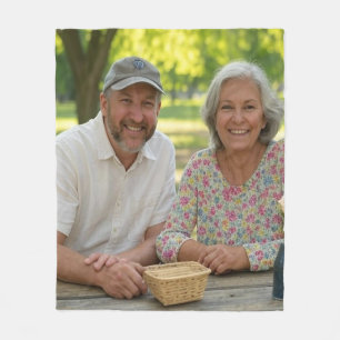 Add Retired Photo Customize Fleece Blanket
