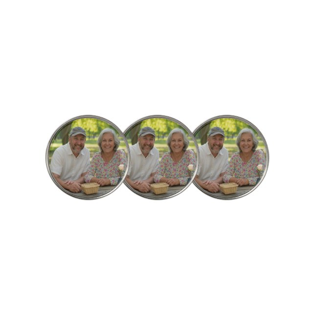 Add Retired Photo Customize Golf Ball Marker (3 Up)
