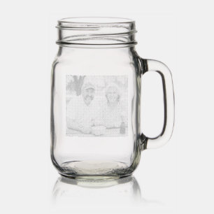 Add Retired Photo Customize Mason Jar W/ Handle