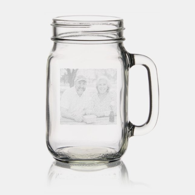 Add Retired Photo Customize Mason Jar W/ Handle (Glassware)