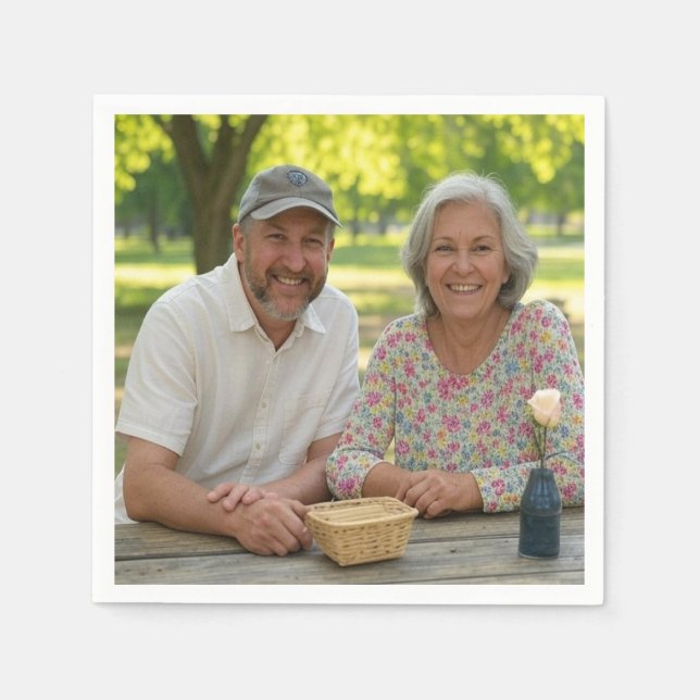 Add Retired Photo Customize Napkins (Front)