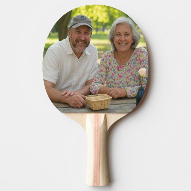 Add Retired Photo Customize Ping Pong Paddle (Front)