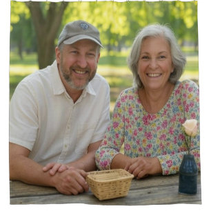 Add Retired Photo Customize Shower Curtain