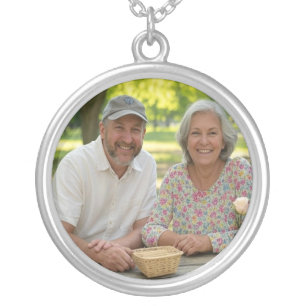 Add Retired Photo Customize Silver Plated Necklace