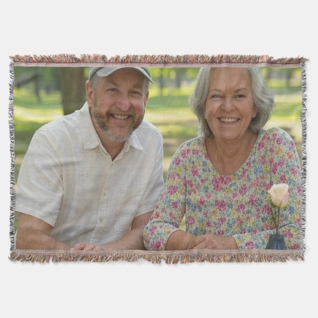 Add Retired Photo Customize Throw Blanket (Front)