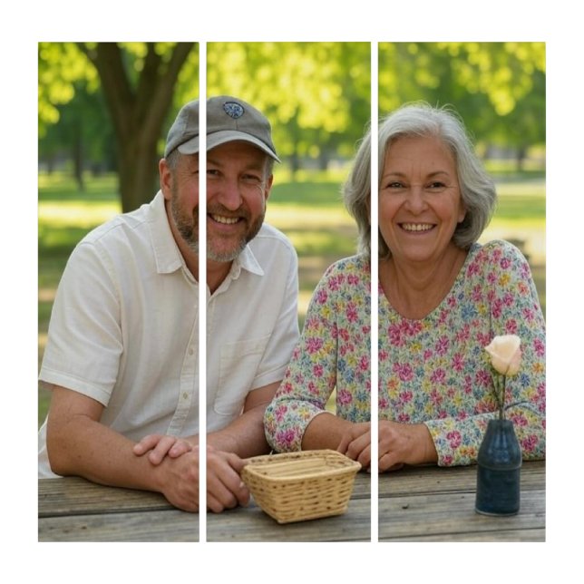 Add Retired Photo Customize Triptych (Front)