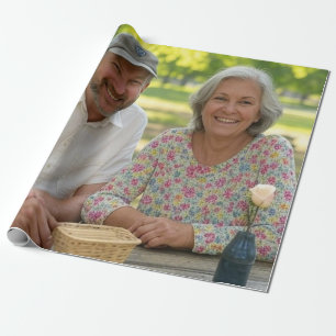 Add Retired Photo Customize Wrapping Paper
